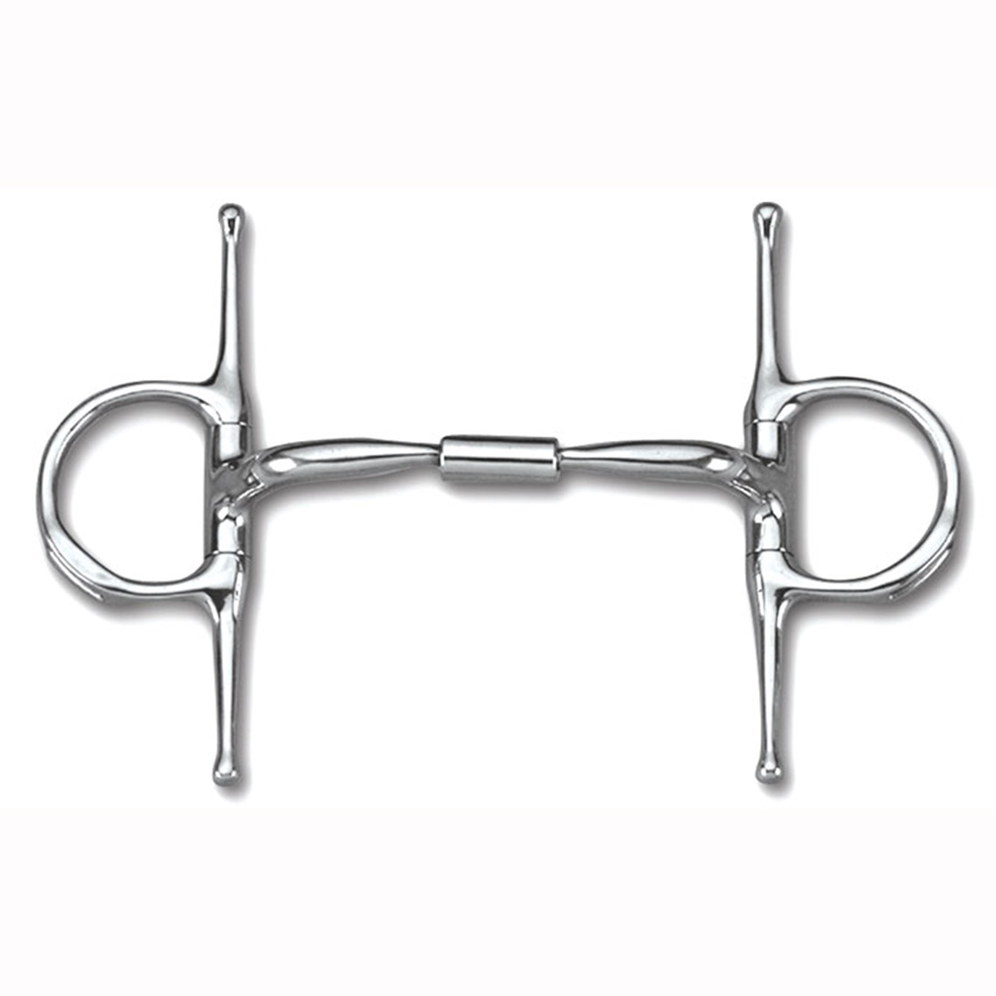 Fame&Beauty Myler Style Full Cheek Snaffle Horse Bit - Mullen Barrel With Copper Rollers, 5"