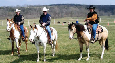 Myler brothers on horseback - Dale, Ron, and Bob